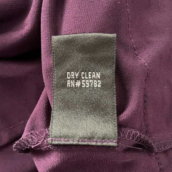 Adrianna Papell Silk Purple V-Neck Sleeveless Zipper Ruffle Formal Dress Size14W - Picture 8 of 12